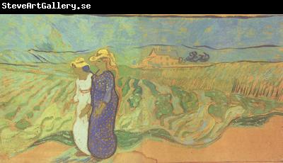 Vincent Van Gogh Two Women Crossing the Fields (nn04)